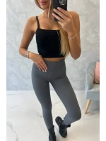 Pruhované legíny v grafitovej farbe Pruhované legíny v grafitovej farbe