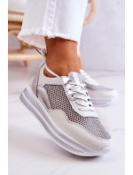 Dámske športové topánky Tenisky white and silver Bourne