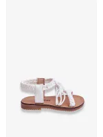Dětské pletené nazouvací sandály Bíle Tracy