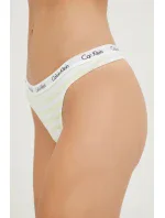 Dámske tangá D1617E 5XE biela / žltá - Calvin Klein