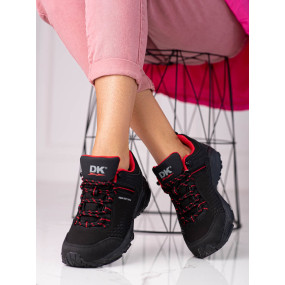 Exkluzívne trekingové topánky čierne dámske bez podpätku