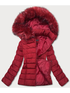 Krátka červená dámska zimná bunda (YP-20091-8)