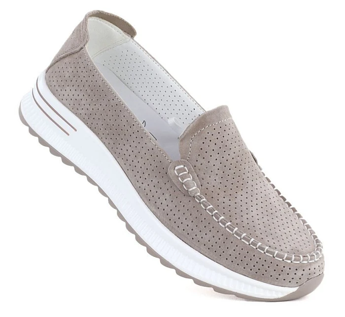 Kožené mokasíny na hrubej podrážke a šnurovacie fango Jezzi 9793