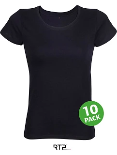 RTP Tempo 185 Women Dámske tričko na digitálnu potlač z organickej bavlny, 10 ks 25.3257 deep black