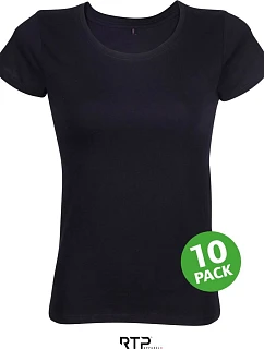 RTP Tempo 185 Women Dámske tričko na digitálnu potlač z organickej bavlny, 10 ks 25.3257 deep black