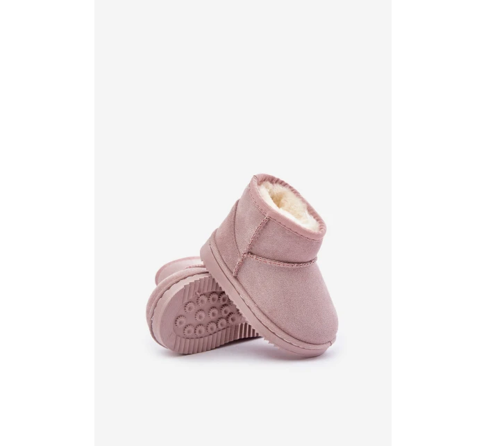 Dziecięce Ocieplane Botki Śniegowce Różowe Gooby