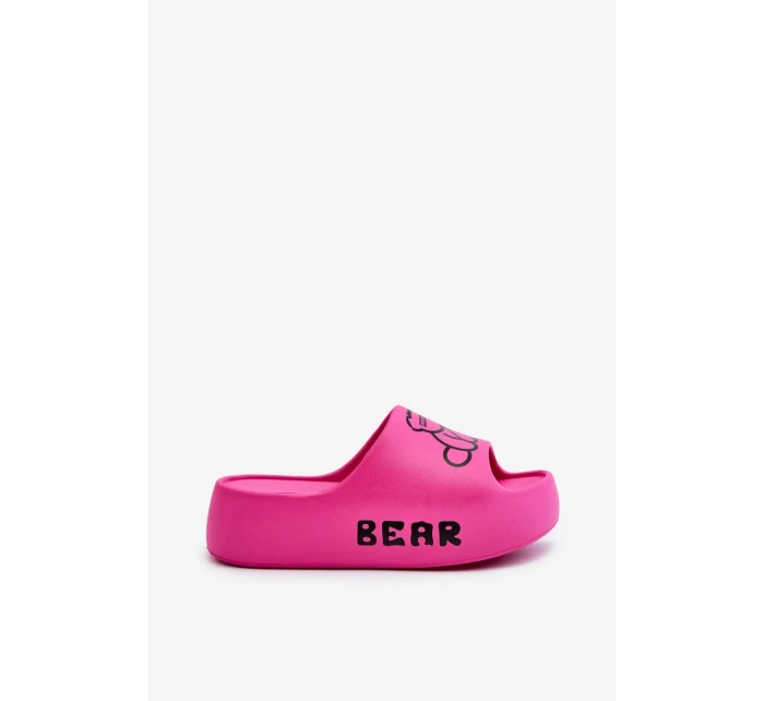 Dámske penové papuče na pevnej podrážke s medvedíkom Fuchsia Lamira Dámske penové papuče na pevnej podrážke s medvedíkom Fuchsia Lamira