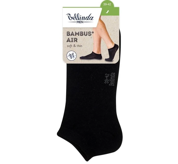 Pánske krátke bambusové ponožky BAMBUS AIR Black - BELLINDA