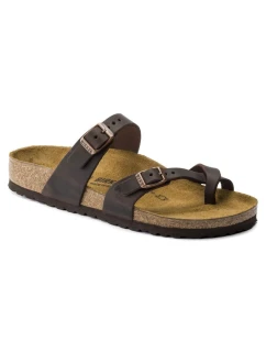 dámské žabky   z kůže hnědé model 21867305 - Birkenstock