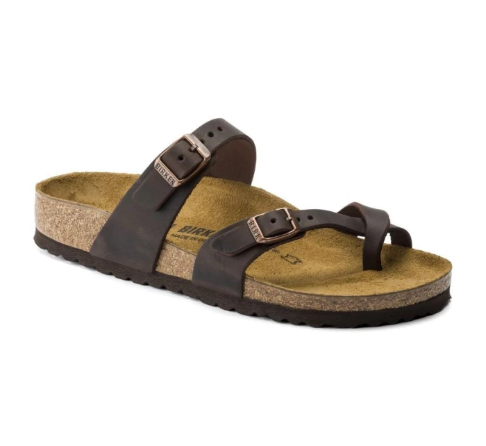 Birkenstock Dámske žabky Mayari Habana Narrow foot z nubukovej kože hnedé (0171323) Birkenstock Dámske žabky Mayari Habana Narrow foot z nubukovej kože hnedé (0171323)
