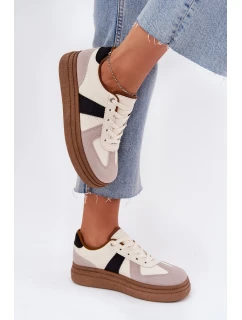 Dámské tenisky na platformě béžové model 21702556 - Boto