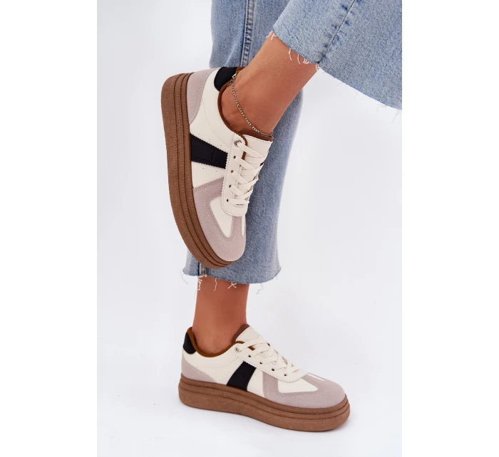 Dámské tenisky na platformě béžové model 21702556 - Boto Dámské tenisky na platformě béžové model 21702556 - Boto