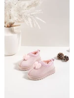 Dětské sněhule s výšivkou a mašlí Růžové model 21762666 - Boto Dětské sněhule s výšivkou a mašlí Růžové model 21762666 - Boto