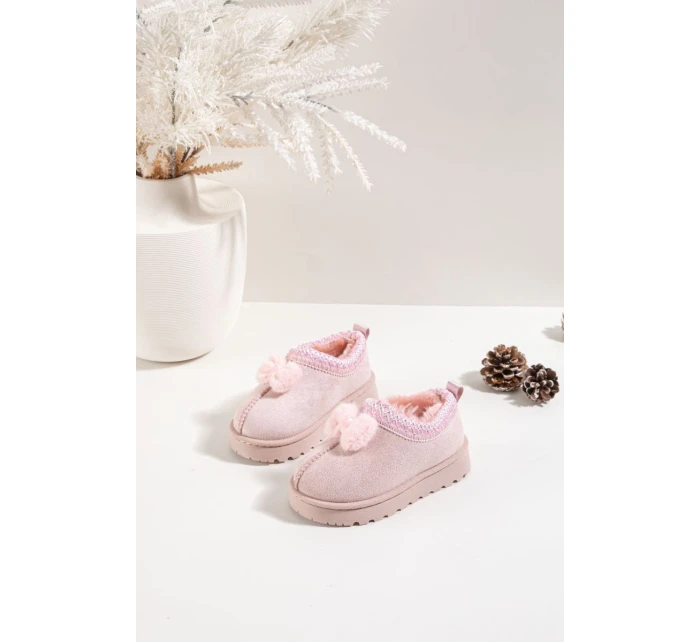 Dětské sněhule s výšivkou a mašlí Růžové model 21762666 - Boto Dětské sněhule s výšivkou a mašlí Růžové model 21762666 - Boto