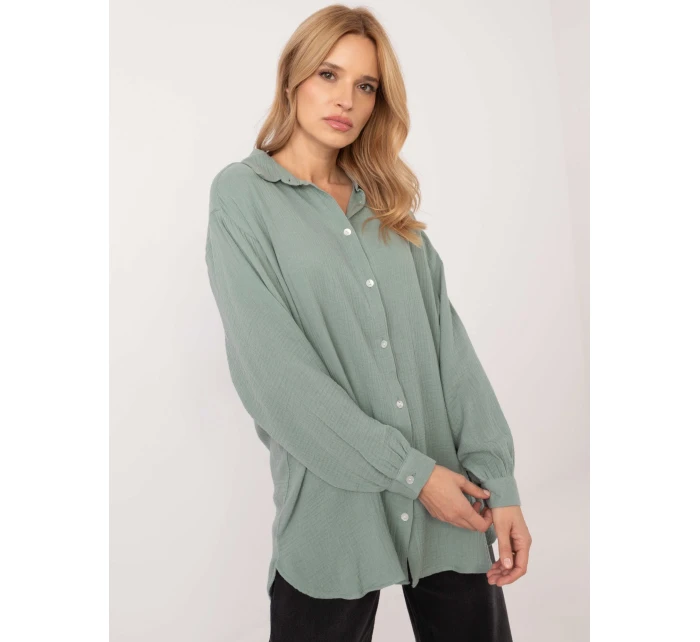 Košeľa D70032M11066D3 pistáciová