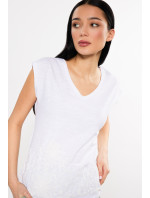 Monnari Tričká Dámske tričko s kvetinovým vzorom Biela