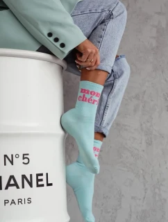 Dámske bavlnené ponožky Mon Chéri - modré