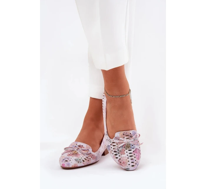 Dámske balerínky ASA222-7 ružovo-biele -Step in style
