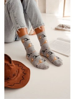 Dámske ponožky Mačky a bodky 0200.171