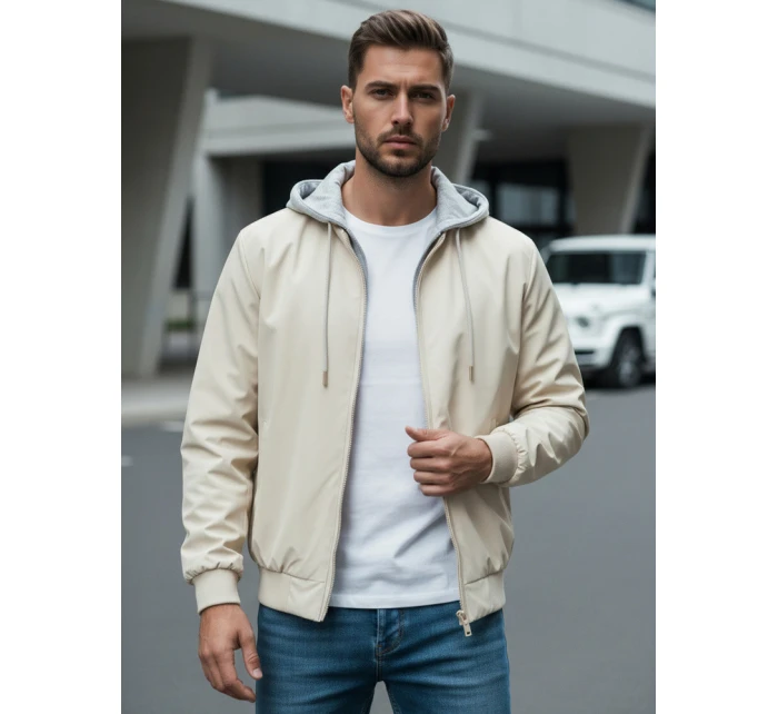Pánská bunda bomber s kapucí bílá model 21986360 - Dstreet