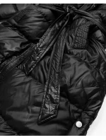Černá prošívaná zimní bunda s páskem model 21748211 - J.STYLE