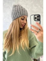 Veselá fleecová čiapka K225 sivá+grafitová Veselá fleecová čiapka K225 sivá+grafitová