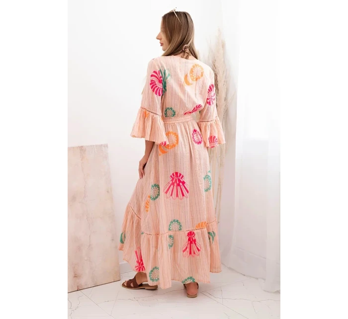 Dámský boho plášť s výšivkou meruňka Dámský boho plášť s výšivkou meruňka