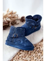 Dziecięce Botki Śniegowce Z Futerkiem Granatowe Kawai Dziecięce Botki Śniegowce Z Futerkiem Granatowe Kawai