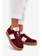 Zamszowe Sneakersy Damskie Daniel Lopez Just Dare SS2D4023 Bordowe