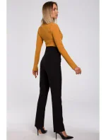 M530 Nohavice s vysokým pásom a ozdobnými cvočkami - čierne