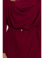 model 21470780 Šaty s výstřihem bordó - STYLOVE model 21470780 Šaty s výstřihem bordó - STYLOVE
