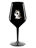 DUHOVÝ JEDNOROŽEC - čierny nerozbitný pohár na víno 470 ml DUHOVÝ JEDNOROŽEC - čierny nerozbitný pohár na víno 470 ml