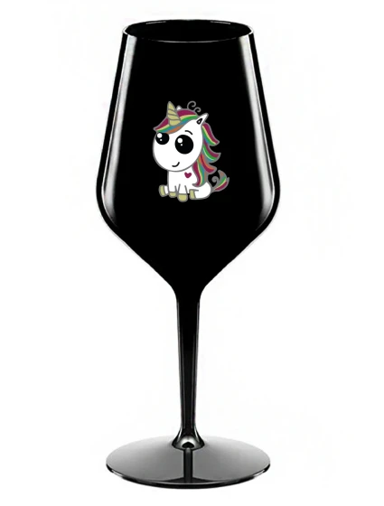 DUHOVÝ JEDNOROŽEC - čierny nerozbitný pohár na víno 470 ml DUHOVÝ JEDNOROŽEC - čierny nerozbitný pohár na víno 470 ml