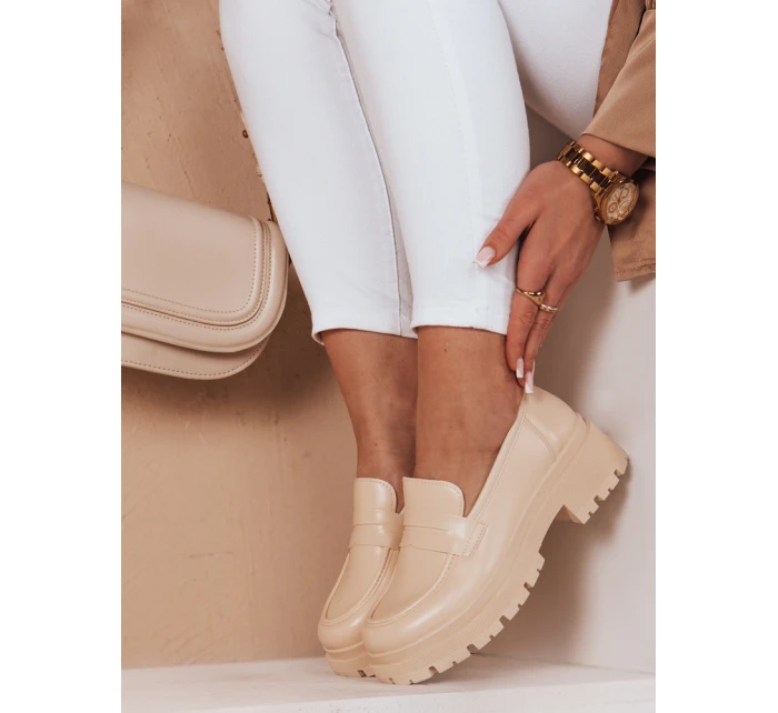 Dámske mokasíny na platforme TORINO beige FashionStreet ZY0777