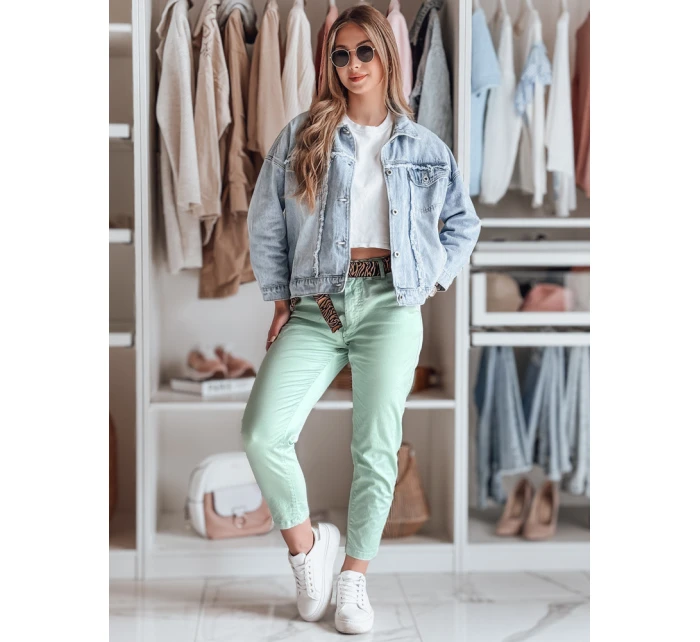 Dámské kalhoty s páskem mint Dstreet model 21987145 - FashionStreet