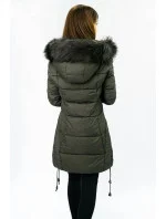 PIKOWANA DAMSKA KURTKA ZIMOWA Z KAPTUREM KHAKI model 21242036 - Libland