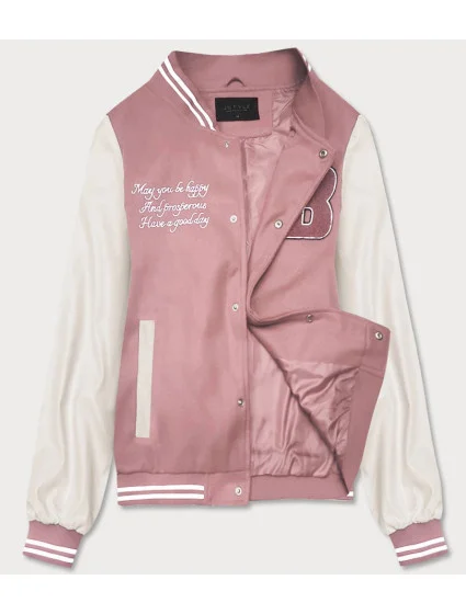 Růžová dámská bunda typu bomber model 18141022 - J.STYLE