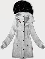 Dámska mikina s kapucňou a stojačikom LHD svetlo sivá (AMG-171)