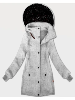 Svetlošedá dámska mikina s kapucňou a stojacím golierom LHD (AMG-171)