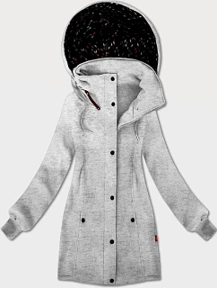 Bluza damska z kapturem i stójką jasny szary model 21335845 - LHD