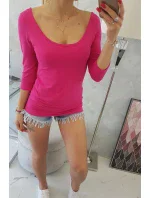 Halenka s kulatým výstřihem fuchsiová