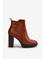 Botki Damskie Ocieplane Na Wysokim Słupku Zapinane Na Zamek Camel Bioria Botki Damskie Ocieplane Na Wysokim Słupku Zapinane Na Zamek Camel Bioria