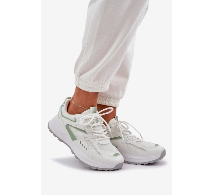 Buty Sportowe Damskie Big Star NN274A095 HI-POLY SYSTEM Biało-Zielone Buty Sportowe Damskie Big Star NN274A095 HI-POLY SYSTEM Biało-Zielone