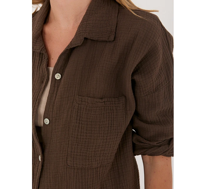 MI košeľa KS 2337.18 tmavohnedá