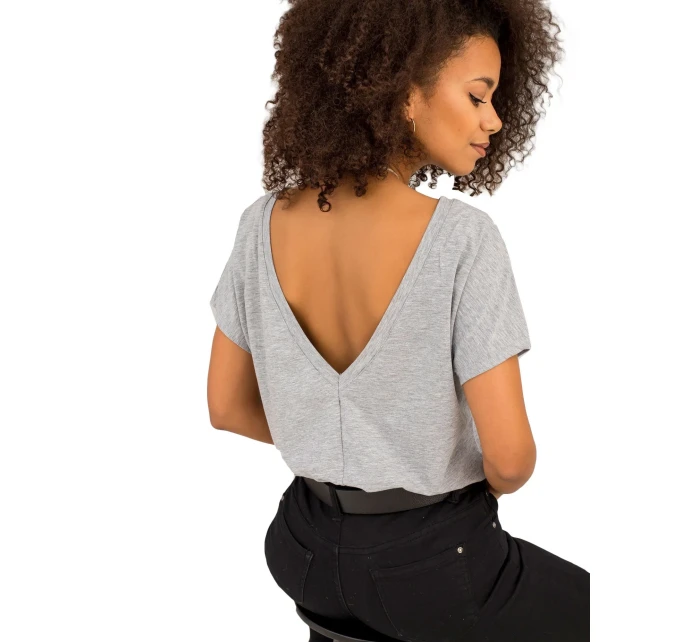 Šedé tričko se zadním výstřihem Šedé tričko se zadním výstřihem