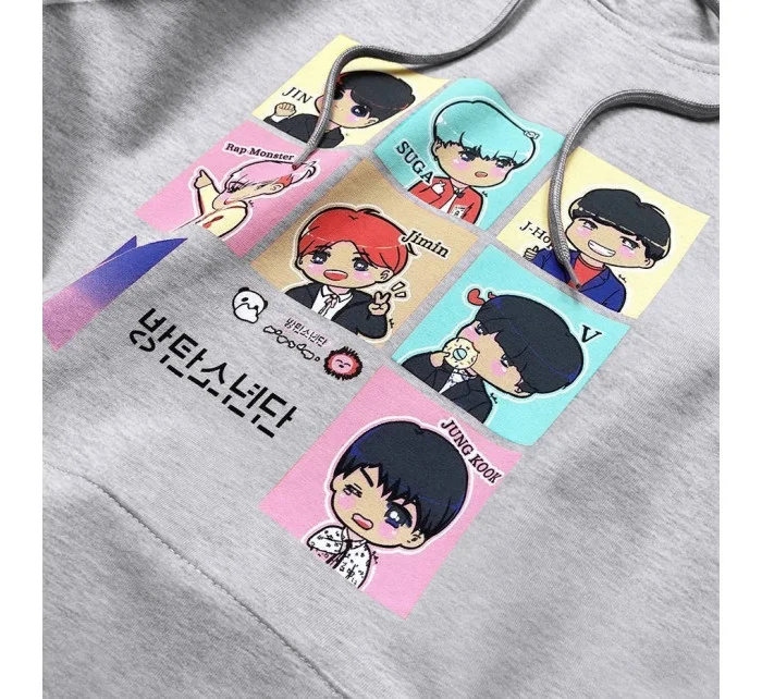 Šedá dámska športová mikina s potlačou (N7283)