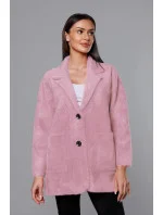 Krátký vlněný přehoz přes typu alpaka v růžové barvě model 18059155 - MADE IN ITALY