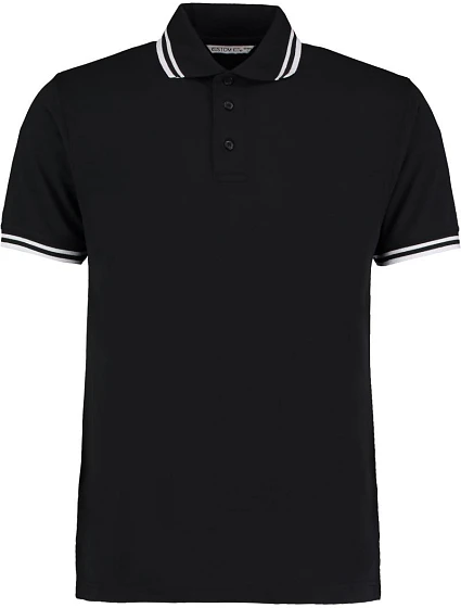 Kustom Kit KK 409 Pánske kontrastné piqué polo 43.0409 čierna/biela Kustom Kit KK 409 Pánske kontrastné piqué polo 43.0409 čierna/biela