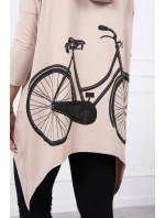 Mikina s potlačou bicykla béžová Mikina s potlačou bicykla béžová