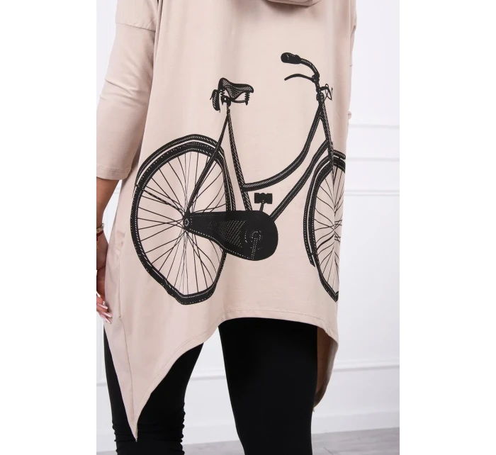 Mikina s potlačou bicykla béžová Mikina s potlačou bicykla béžová
